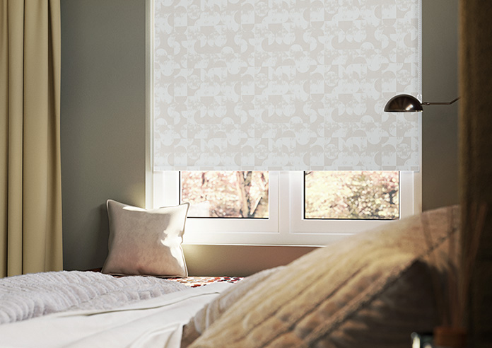 Circular Relief Print, Linen Cream - Twist&Fit Roller Blind - Image 5